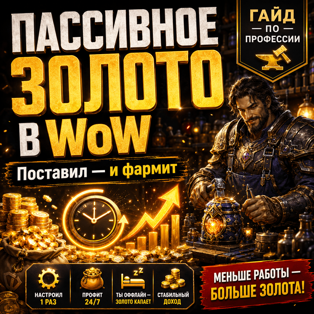 💰 Пассивный фарм золота в WoW — настрой профессию и зарабатывай, пока занимаешься своими делами